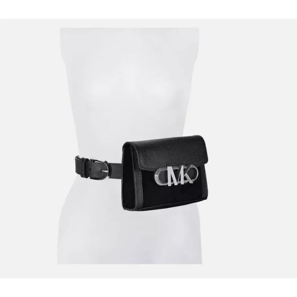 MICHAEL KORS leather and suede women's belt bag /fanny pack -Black -S/M